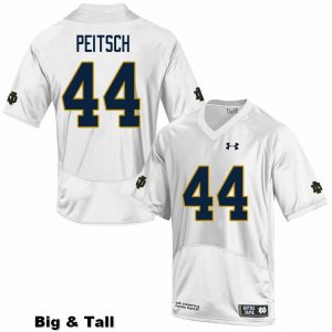 Notre Dame Fighting Irish Men's Alex Peitsch #44 White Under Armour Authentic Stitched Big & Tall College NCAA Football Jersey TGS1899WH